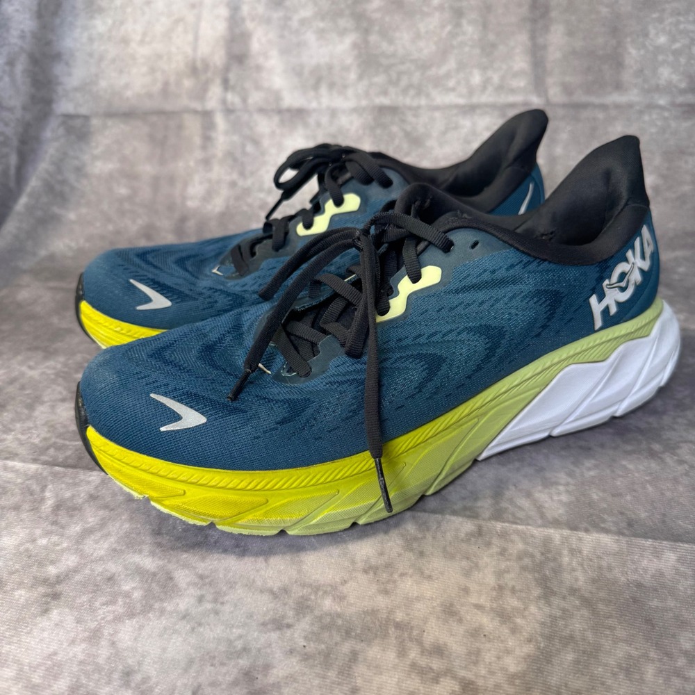 Hoka Arahi 6 Mens sz 8 2E WIDE Real Teal Lime Glow Running Shoes